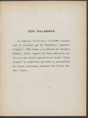 Dos palabras