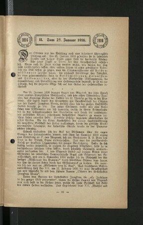 II. Zum 25. Januar 1916.