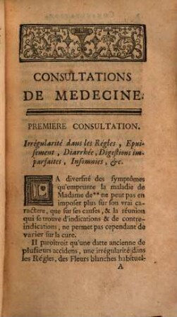 Consultations De Medecine, [1]