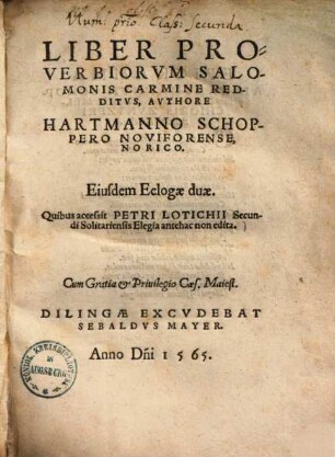 Liber proverbiorum Salomonis carmine redditus