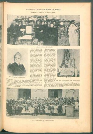 Asilo del Dulce Nombre de Jesús - Condecoración á su directora