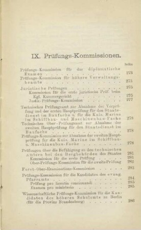 IX. Prüfungs-Kommissionen