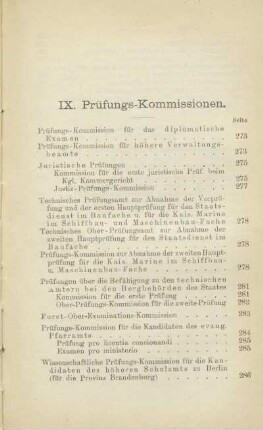 IX. Prüfungs-Kommissionen
