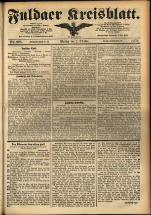 Ausgabe vom Montag, den 02. Oktober 1905.