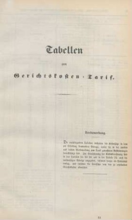 Tabellen zum Gerichtskosten-Tarif