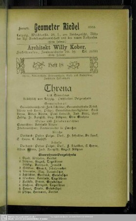 Heft 18. Threna. Albrechtshain. Erdmannshain. Groß- und Kleinpösna. Fuchshain. Seifertshain