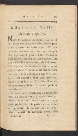 Chapitre XXIII. Aventure singuliere