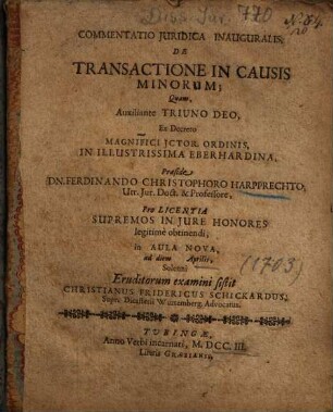 Commentatio Juridica Inauguralis, De Transactione In Causis Minorum