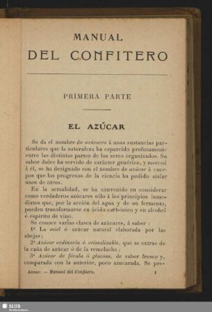 Primera parte. El azúcar