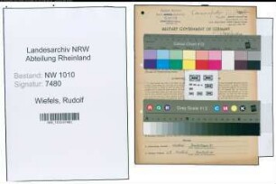Entnazifizierung Rudolf Wiefels , geb. 23.03.1913 (Kaufmann)