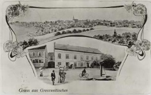 Großweitzschen : Gruss aus Großweitzschen. Postkarte, um 1900