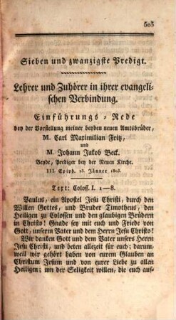 Predigten bey dem Eintritt in das Neunzehnte Jahrhundert