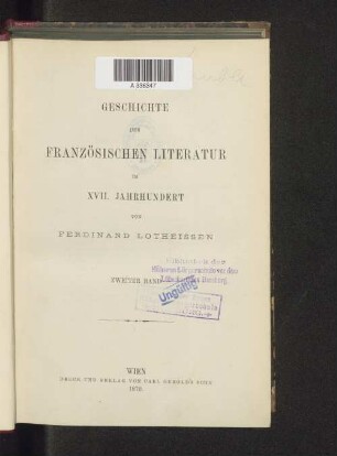 Bd. 2: Die Literatur unter dem Einfluss der aristokratischen Gesellschaft : 1636 - 1653