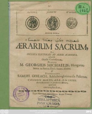 [...] Aerarium Sacrum