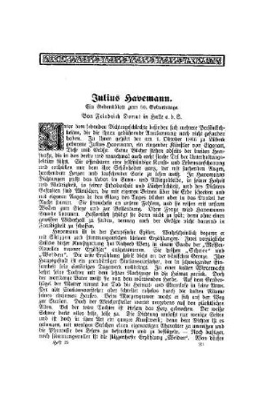 Julius Havemann : ein Gedenkblatt zum 50. Geburtstage