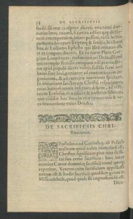 De Sacrificiis Christianorum.
