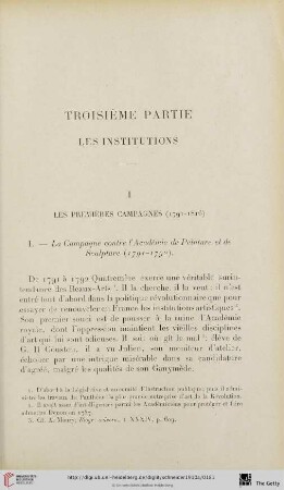 Troisième partie: Les institutions