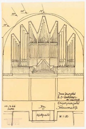Johannesstift Berlin-Spandau Stiftskirche. Neue Orgel: Ansicht 1:50