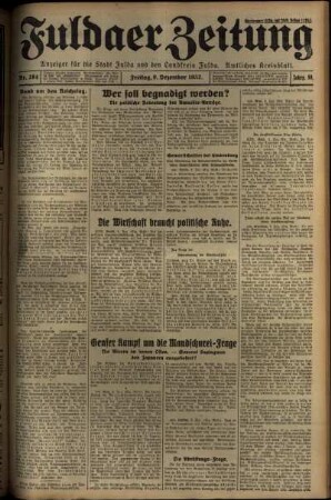 Ausgabe vom Freitag, den 09. Dezember 1932.