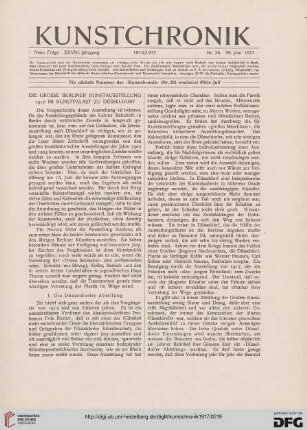 Die grosse Berliner Kunstausstellung 1917 im Kunstpalast zu Düsseldorf