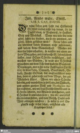 Joh. Arnds wahr. Christ. Lib. I. Cap. XXXVIII