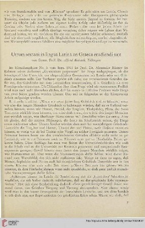 5: Utrum sextani in lingua Latina an Graeca erudiendi sint