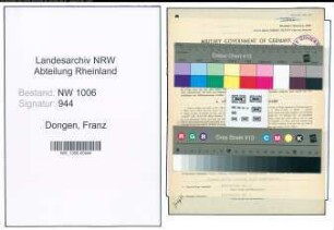 Entnazifizierung Franz Van Dongen , geb. 27.01.1891 (Landwirt)