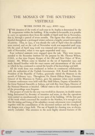 Work done in 1933 and 1934