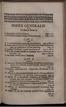 Index Generalis iuxta Ordinem Naturae