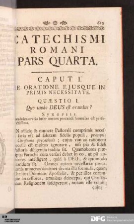 Catechismi Romani Pars Quarta.