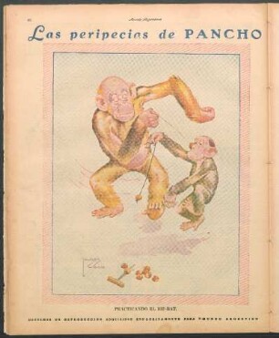 Las peripecias de Pancho [Caricatura] : Practicando el bif-bat