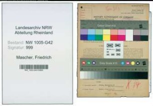 Entnazifizierung Friedrich Mascher , geb. 02.10.1909 (Dolmetscher)