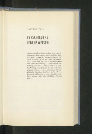 Dritter Teil Verschiedene Lebensweisen