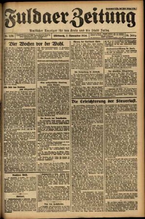 Erste Ausgabe vom Mittwoch, den 05. November 1924.