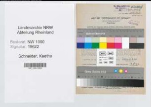 Entnazifizierung Kaethe Schneider, geb. 29.12.1912 (Lehrerin)