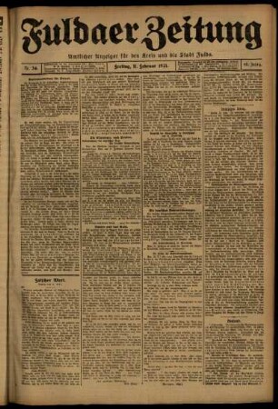 Ausgabe vom Freitag, den 11. Februar 1921.