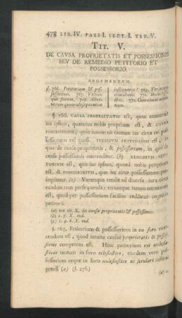 Tit. V. De Causa Proprietatis Et Possessionis Seu De Remedio Petitorio Et Possessorio