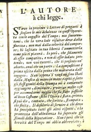 L'Autore à chi Legge.