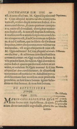 De Repetitione principii. Caput XIII.