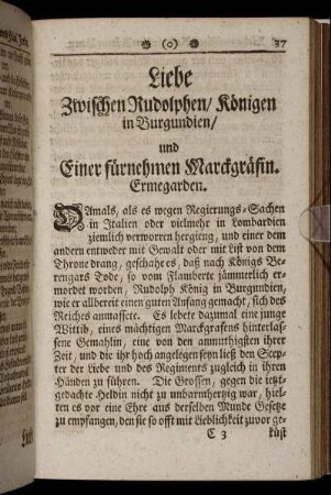 Liebe Zwischen Rudolphen/ Königen in Burgundien/ und Einer fürnehmen Marckgräfin. Ermegarden.