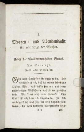 Ueber die Vollkommenheiten Gottes.