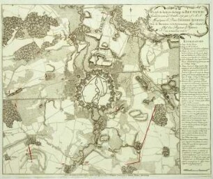 WHK 26 Deutscher Siebenjähriger Krieg 1756-1763: Plan der Belagerung von Braunschweig, 13. und 14. Oktober 1761