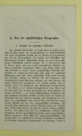 1. Aufgabe der physischen Erdkunde