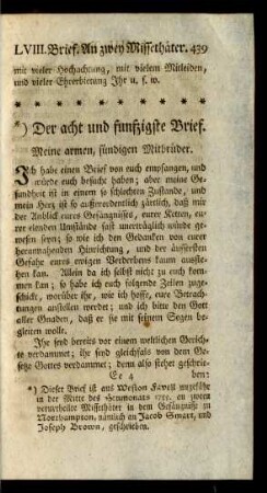 Der acht und funfzigste Brief