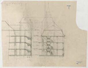 Thiersch, Friedrich von; Bad Berleburg (Nordrhein-Westfalen); Schloss, Umbau - Schnitte