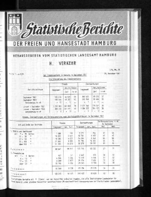 Der Fremdenverkehr in Hamburg im September 1961 : Lfd. Nr. 59