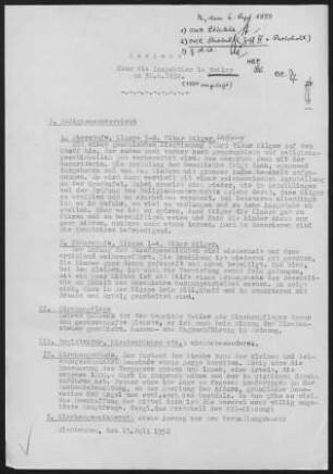Schelkingen-Weiler (Blaubeuren): Inspektionsbericht Weiler 1952