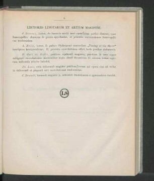 Lectores Linguarum Et Artium Magistri.