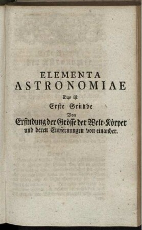 Elementa Astronomiae.