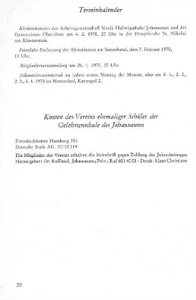 Konten des Vvereins ehemaliger Schüler der Gelehrtenschule des Johanneums